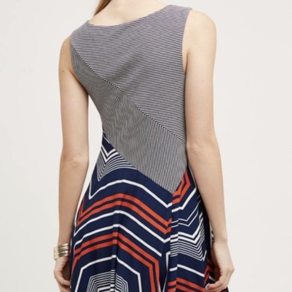 Maeve | Anthro Knit/Crepe Combo Striped Dress-XS - Picture 2 of 8